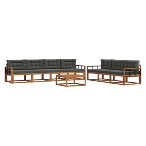 vidaXL Ensemble de canapés d'extérieur 8 Pièces Naturel et Anthracite
