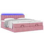 vidaXL Cadre de lit ottoman avec matelas rose 200x200 cm velours