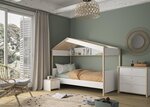 Lit cabane 90x200 chene blanc