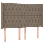 vidaXL Sommier à lattes de lit matelas et LED Taupe 140x190 cm Tissu
