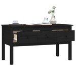 vidaXL Table basse Noir 102x49x55 cm Bois massif de pin
