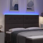 vidaXL Tête de Lit LED avec tête de lit Marron foncé 180 cm tissu