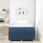 vidaXL Cadre de lit avec matelas Bleu 120 x 200 cm tissu