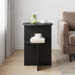 vidaXL Table d'appoint Chêne noir Ø 39 5 x 55 cm Bois d'ingénierie