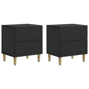 vidaXL Cabinet de chevet avec tiroir 2 Pièces Noir 43 x 34 5 x 48 cm