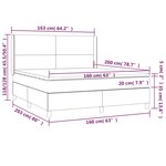 vidaXL Sommier à lattes de lit et matelas Gris clair 160x200cm Velours