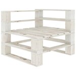vidaXL Canapé palette à 3 places de jardin Blanc Bois