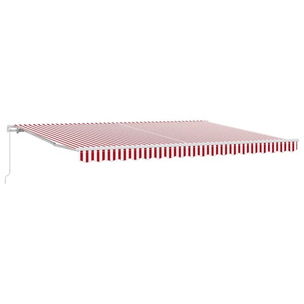 vidaXL Auvent Rétractable Rouge  blanc 450 × 300 cm tissu
