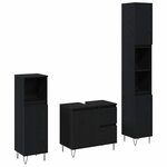vidaXL Ensemble de Meubles de Salle de Bain 3 Pièces Chêne noir