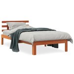 vidaXL Cadre de lit sans matelas cire marron 100x200cm bois pin massif