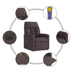 vidaXL Fauteuil de massage inclinable électrique Marron foncé Tissu