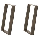 vidaXL Pieds de table à manger en forme de U  2 pièces  acier naturel  60 x (72-73) cm