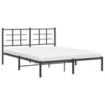 vidaXL Cadre de lit métal sans matelas et tête de lit noir 160x200 cm