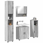 vidaXL Ensemble de mobilier de salle de bain 4 Pièces Gris Sonoma
