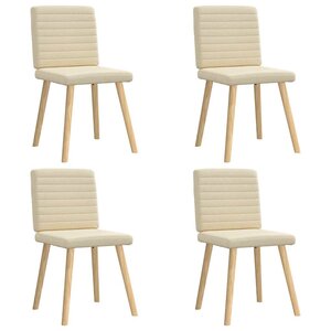 vidaXL Chaises à manger lot de 4 crème tissu