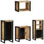 vidaXL Ensemble de mobilier de salle de bain avec étagère 4 Pièces