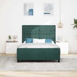 vidaXL Cadre de lit avec tête de lit Vert foncé 140 x 200 cm Velours