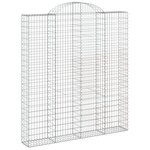 vidaXL Paniers à gabions arqués 7 Pièces 200x30x220/240 cm fer galvanisé