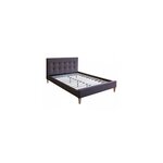 Lit rembourre tissu lit lit 140 x 200 brun