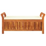 vidaXL Banc de rangement de jardin avec coussin 126 cm Bois d'acacia