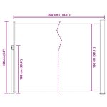 vidaXL Auvent latéral de patio 160x300 cm Couleur crème