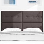 vidaXL Tête de Lit LED avec tête de lit Marron foncé 160 cm tissu