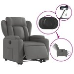 vidaXL Fauteuil inclinable électrique gris foncé tissu