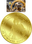 Monnaie KING SUN WUKONG Monkey 1/1000 Oz Or 12$ Liberia 2026 (PRÉCOMMANDE)