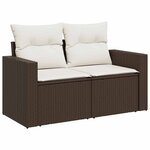 vidaXL Salon de jardin avec coussins 5 Pièces marron résine tressée