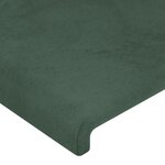 vidaXL Tête de lit avec oreilles Vert foncé 183x23x118/128 cm Velours