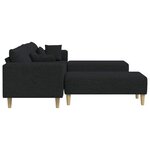 vidaXL Canapé avec coussin 3 Pièces Noir tissu
