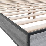 vidaXL Cadre de lit sonoma gris 140x200 cm bois d'ingénierie et métal