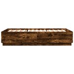 vidaXL Cadre de lit avec lumières LED chêne fumé 120x200 cm