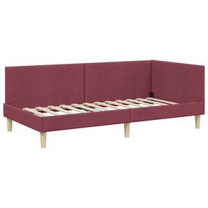 vidaXL Cadre de lit d'angle Autre Rouge bordeaux 90 x 200 cm
