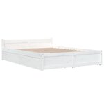 vidaXL Cadre de lit sans matelas avec tiroirs blanc 120x200 cm