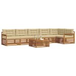 vidaXL Ensemble de canapés d'extérieur 7 Pièces Naturel et Beige