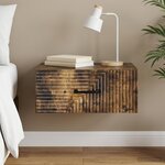 vidaXL Cabinet de chevet mural Chêne fumé 49 x 34 5 x 20 cm