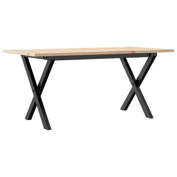vidaXL Table basse cadre en X 90x40x45 cm bois de pin massif et fonte