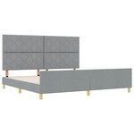 vidaXL Cadre de lit avec tête de lit Gris clair 200 x 200 cm tissu