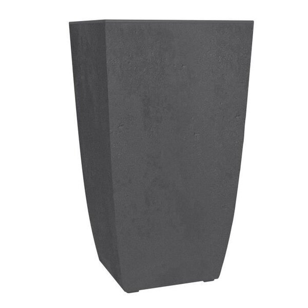 Bac à fleurs carré haut 42 L - 43 5 x 43 5 x hauteur 78 2 cm -Bac intérieur amovible - Anthracite