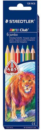 Crayons de couleur NORIS CLUB triplus jumbo, étui de 6 STAEDTLER