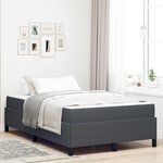 vidaXL Cadre de lit avec matelas Gris foncé 120 x 200 cm tissu