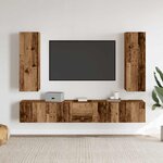 vidaXL Meubles TV muraux 5 Pièces vieux bois bois d'ingénierie
