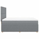 vidaXL Sommier à lattes de lit avec matelas Gris clair 160x200cm Tissu
