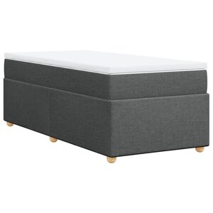 vidaXL Sommier à lattes de lit et matelas Gris foncé 90x190 cm Tissu