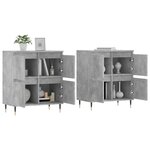 vidaXL Buffets 2 Pièces gris béton bois d'ingénierie