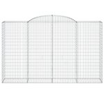 vidaXL Paniers à gabions arqués 4 Pièces 300x50x180/200 cm fer galvanisé