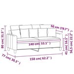 vidaXL Canapé à 2 places Jaune 140 cm Velours