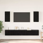 vidaXL Meuble TV mural 6 Pièces Chêne noir Bois d'ingénierie