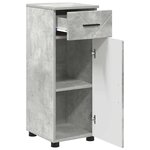 vidaXL Cabinet de salle de bain avec tiroir Gris béton 30 x 35 x 80 cm